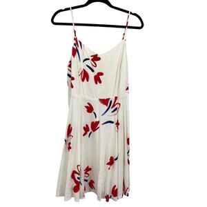 Old Navy Cami Babydoll Dress Red White Floral Print Size Large Spaghetti Straps